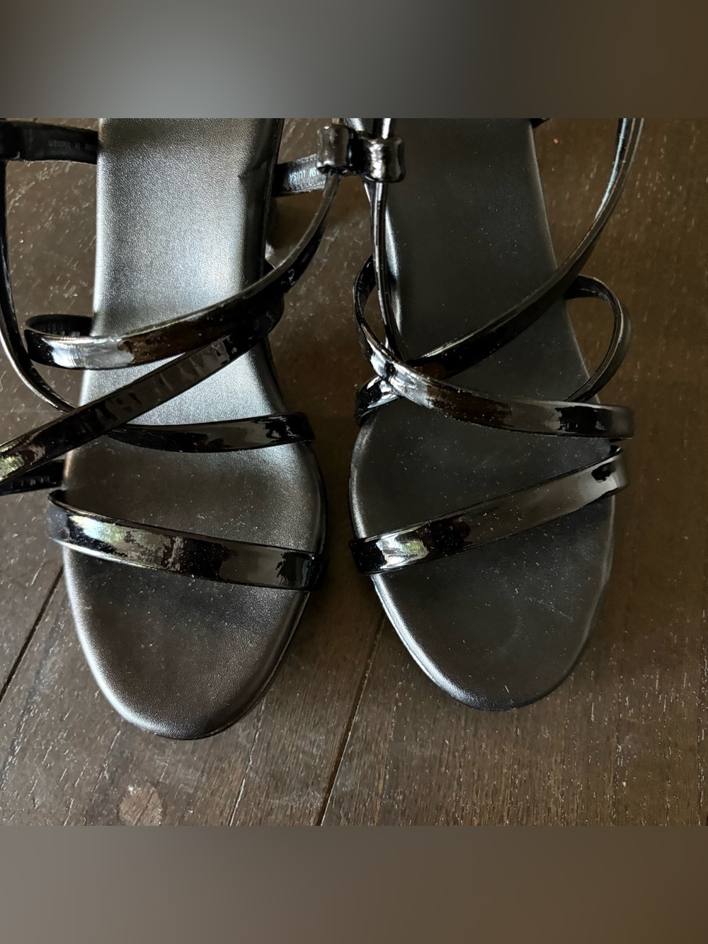 Naturalizer Luisa Patent Black Ankle Strap Heels Size 8.5M - Picture 7 of 11